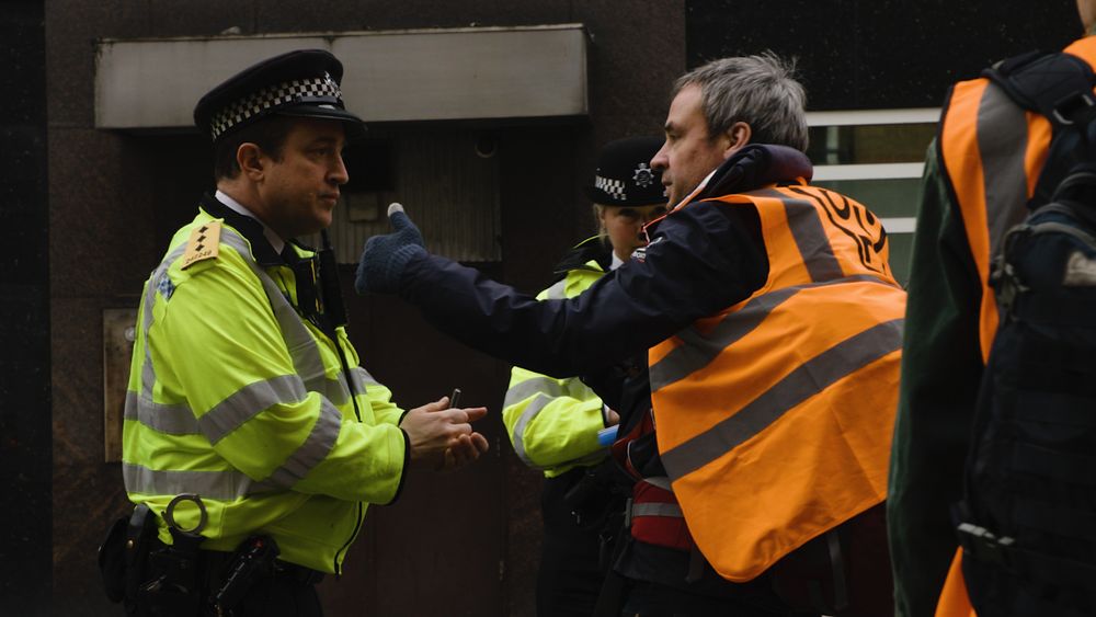 Sam Griffiths with police